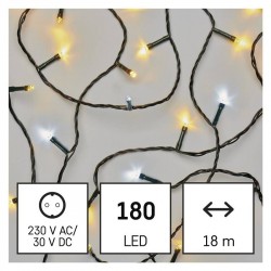 Emos D4AN06 LED vianočná reťaz 18 m vonkajšia aj vnútorná teplá studená biela časovač