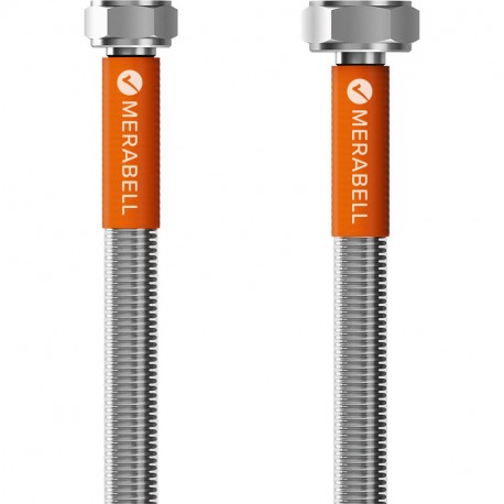 Merabell hadica na pripojenie vody toaletná MERABELL EN10380 Aqua Profi G3/8"- G1/2" - 350 mm s ochranným opláštením