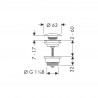 Hansgrohe umývadlový odtokový ventil 5/4" Push-Open kovový chróm, 50100000 Hansgrohe umývadlový odtokový ventil 5/4" Push-Open kovový chróm, 50100000