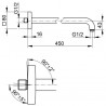 KEUCO sprchové rameno 462 mm kartáčovaný čierny chróm 53088130402 KEUCO sprchové rameno 462 mm kartáčovaný čierny chróm 53088130402