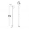 SAPHO PILON radiátor 122x1800mm, so 2 háčikmi, biela matná IZ125T