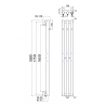SAPHO PILON radiátor 196x1800mm, so 3 háčikmi, čierna matná IZ128T