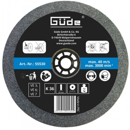 GUDE 175x25x32/16 K36 kotúč brúsny GUDE 175x25x32/16 K36 kotúč brúsny