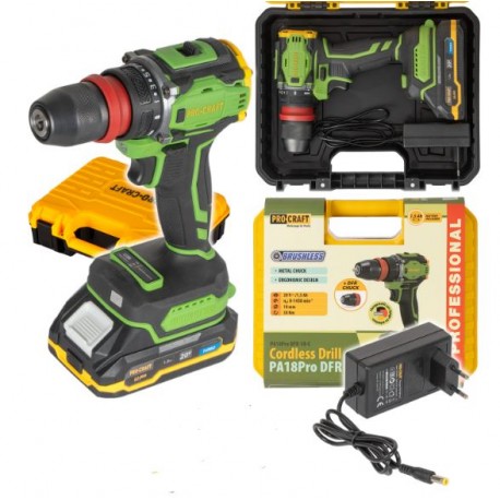 PROCRAFT PA18Pro DFR 1xaku20V/1,5Ah+nab.skrutkovač akku