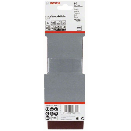 BOSCH 75x457 80z pás brúsny