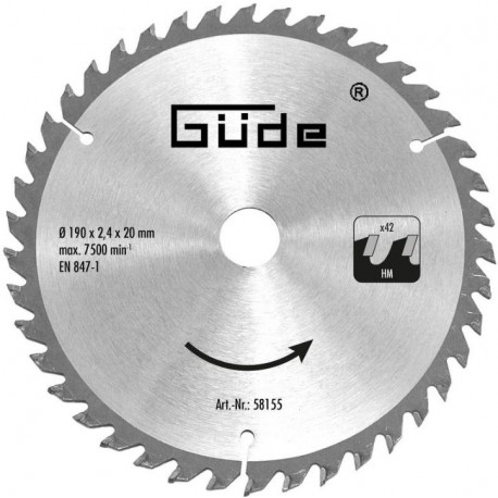 GUDE 190x2,4x20 42Z kotúč pílový