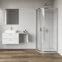 RAVAK BLIX sprchový kút 1/4-kruh, 90 cm, v.195cm, bright alu+Transparent, 3BM70C00Z1