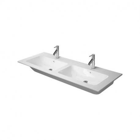 DURAVIT dvojumývadlo nábytkové ME by Starck 130 x 49 cm s prepadom s otvor pre batériu biele WonderGliss - ROZBALENÝ TOVAR