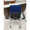 Konferenčná stolička Flexin, s koliečkami, modrá - POUŽITÝ TOVAR