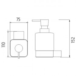 NIMCO KIBO set doplnkov - dávkovač mydla 250 ml + pohár s držiakom, čierna matná