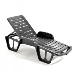 Lehátko plastové LETINO FISSO antracit,pre domáce použitie