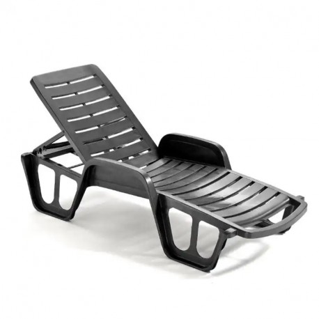 Lehátko plastové LETINO FISSO antracit,pre domáce použitie