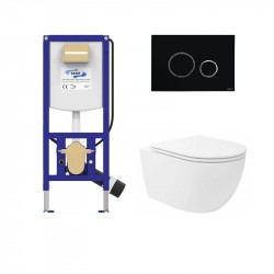 Kompletný WC set s podomietkovou konštrukciou a závesným WC Dee, 9074300S000SS1S2