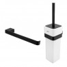 NIMCO KIBO set doplnkov - držiak na uterák 21 cm + kefa WC, čierna matná