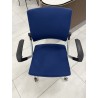 Konferenčná stolička Flexin, s koliečkami, modrá - POUŽITÝ TOVAR