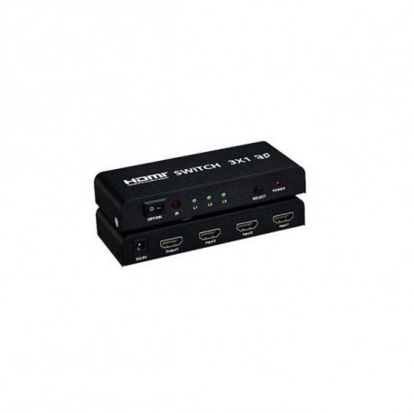 PremiumCord HDMI switch 3:1 kovový, diaľkové ovládanie